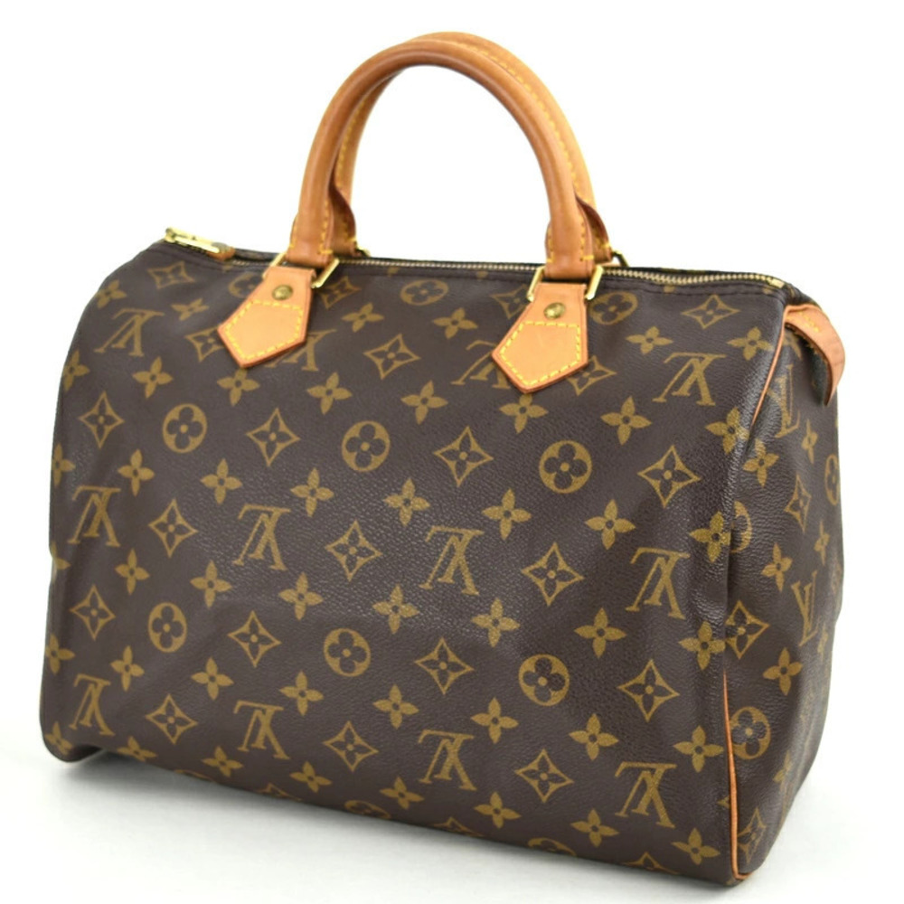 Louis Vuitton One Handbag Boston Speedy Monogram Leather Bag Brown
